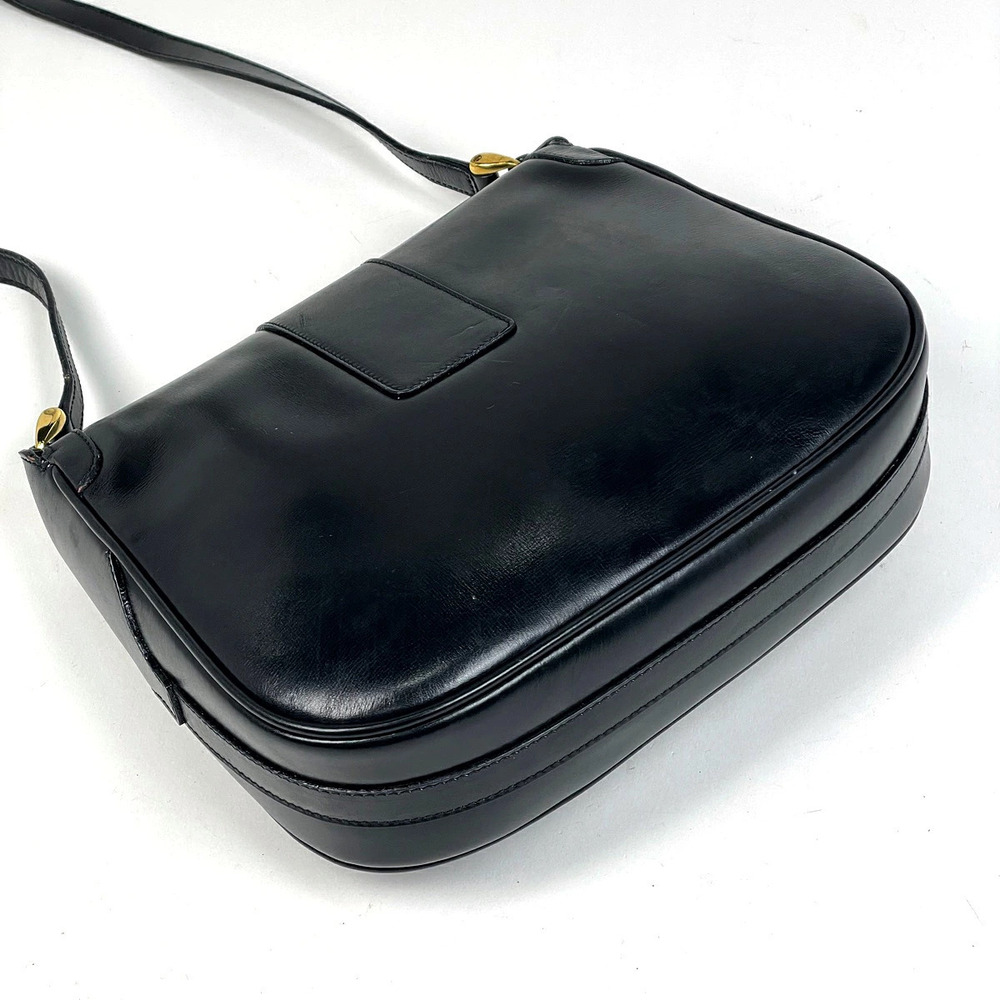 Gucci Shoulder Logo Leather Bag GG Black